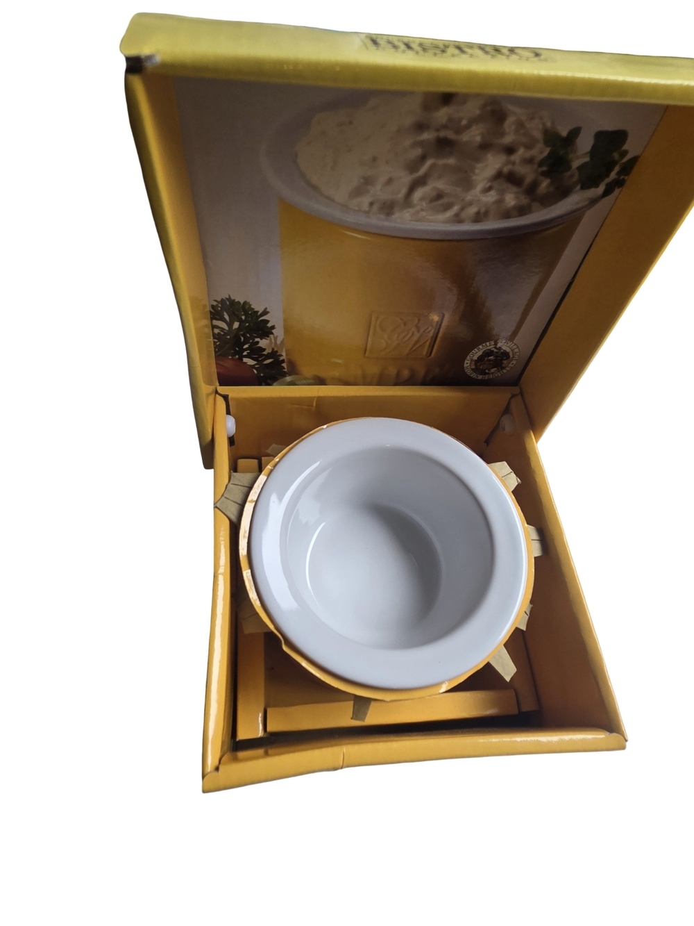 Ceramic Serving Bowl in Yellow and White-Dip Mix Included
